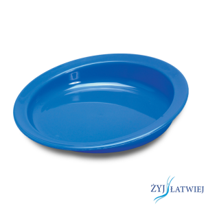 Szufelkowy talerz (biały/niebieski)