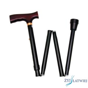 Laska czarna składana