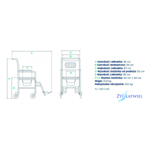 Wózek toaletowy transportowy